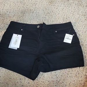 Paige black denim shorts. Sold for $159